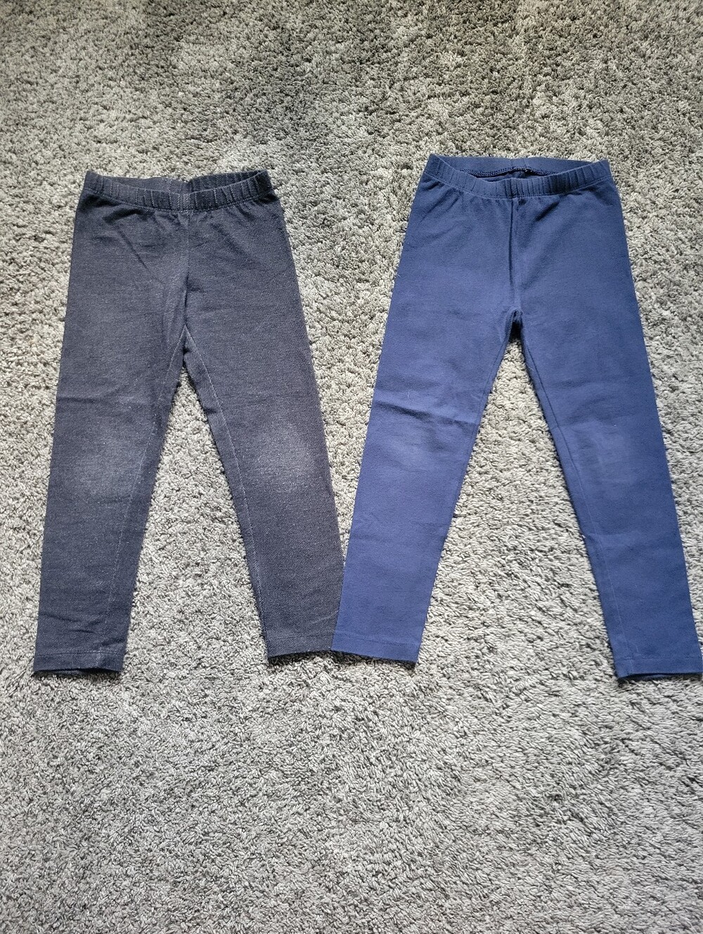 Cat & Jack Kids Solid Navy and Dark Denim-like Leggings Bundle Size 4/5T